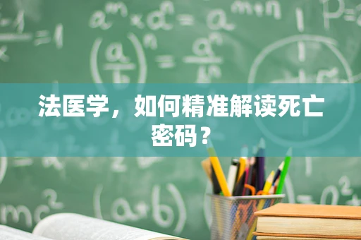 法医学，如何精准解读死亡密码？