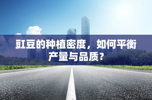 豇豆的种植密度，如何平衡产量与品质？