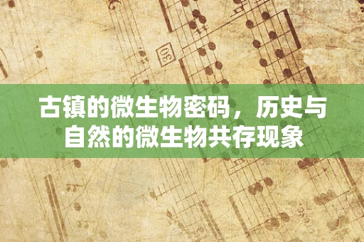 古镇的微生物密码，历史与自然的微生物共存现象