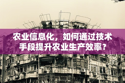 农业信息化，如何通过技术手段提升农业生产效率？