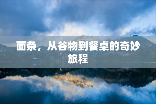 面条，从谷物到餐桌的奇妙旅程