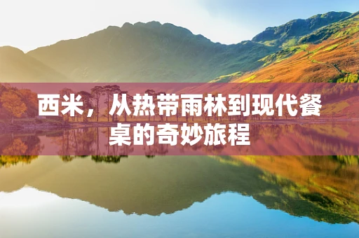 西米，从热带雨林到现代餐桌的奇妙旅程