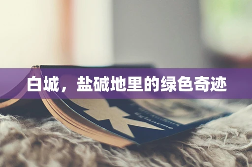 白城，盐碱地里的绿色奇迹