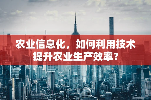 农业信息化，如何利用技术提升农业生产效率？