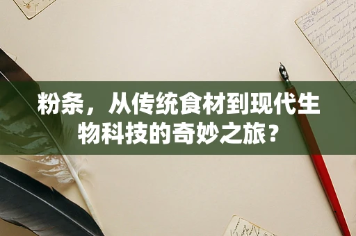 粉条，从传统食材到现代生物科技的奇妙之旅？