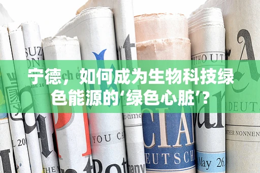 宁德，如何成为生物科技绿色能源的‘绿色心脏’？
