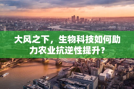 大风之下，生物科技如何助力农业抗逆性提升？