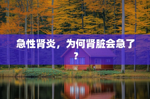 急性肾炎，为何肾脏会急了？