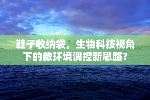 鞋子收纳袋，生物科技视角下的微环境调控新思路？