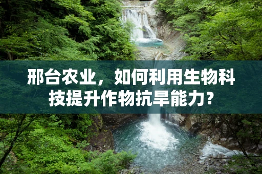 邢台农业，如何利用生物科技提升作物抗旱能力？