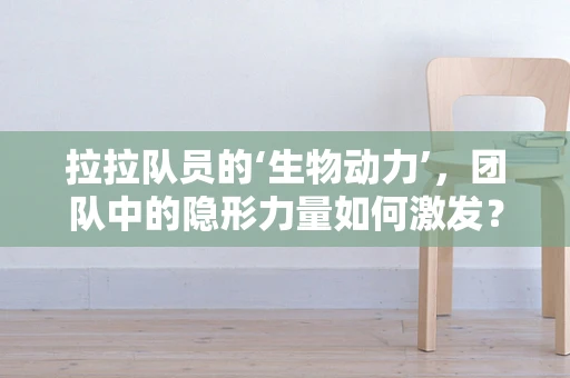 拉拉队员的‘生物动力’，团队中的隐形力量如何激发？