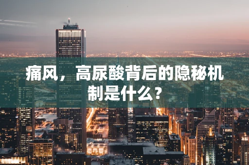 痛风，高尿酸背后的隐秘机制是什么？