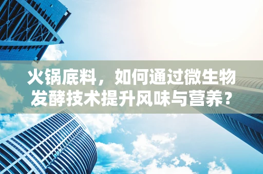 火锅底料，如何通过微生物发酵技术提升风味与营养？