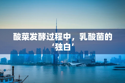 酸菜发酵过程中，乳酸菌的‘独白’