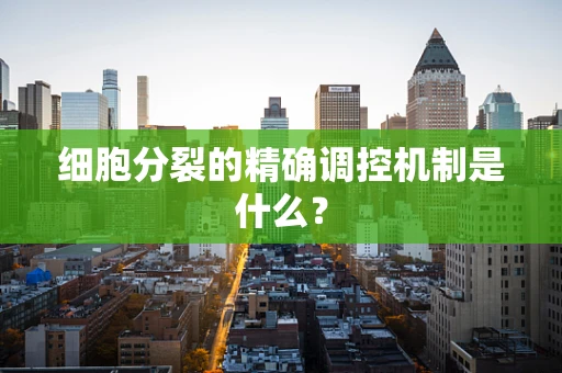 细胞分裂的精确调控机制是什么？