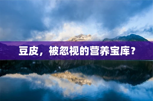 豆皮，被忽视的营养宝库？