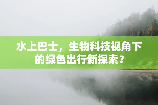 水上巴士，生物科技视角下的绿色出行新探索？