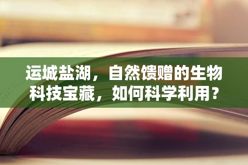 运城盐湖，自然馈赠的生物科技宝藏，如何科学利用？