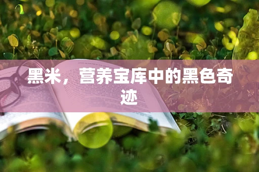 黑米，营养宝库中的黑色奇迹