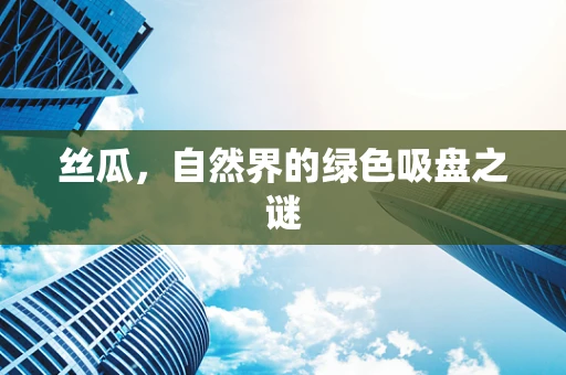 丝瓜，自然界的绿色吸盘之谜
